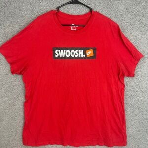 Nike The Nike Tee XXL Mens Red Swoosh‎ spellout logo Short Sleeve T Shirt Top
